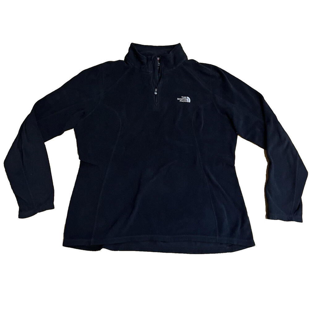 The North Face Women’s Black Quarter Zip Fleece Long Sleeve Pullover Large